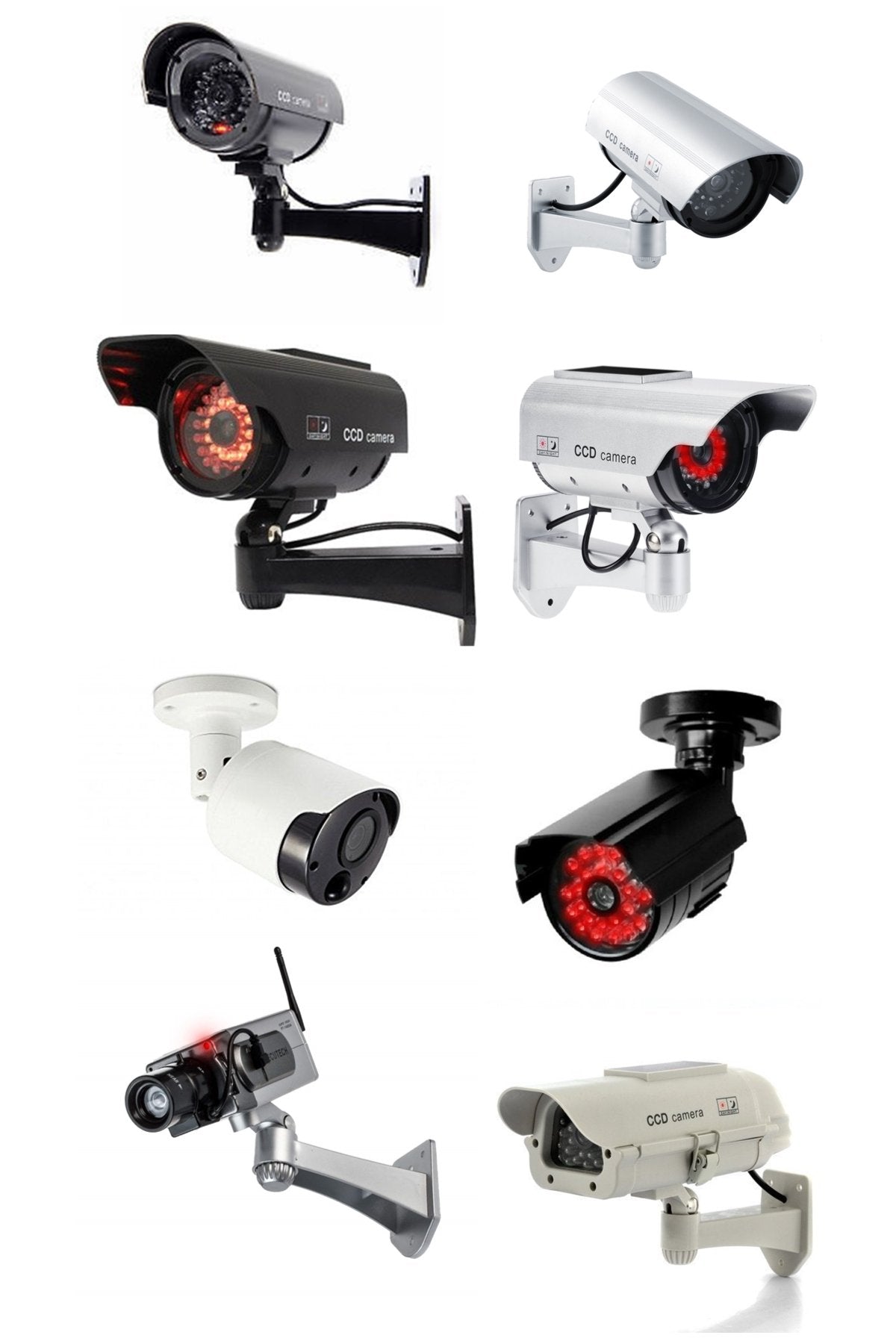 Fake (Dummy) CCTV cameras and brackets for domestic and commercial use.