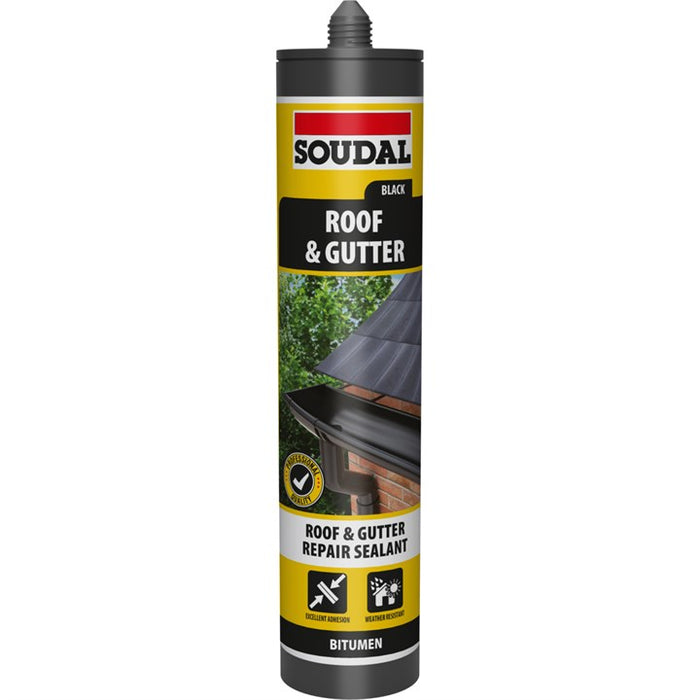 Soudal Roof & Gutter Sealant - BLACK (290ml)