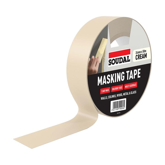 Soudal masking tape (24mm x 50m) - CREAM