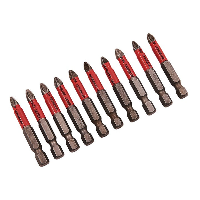 10 Piece 50mm non-slip Pozi drive bit set