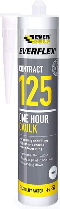 Everbuild Everflex 125 One Hour Caulk, White, 290 ml