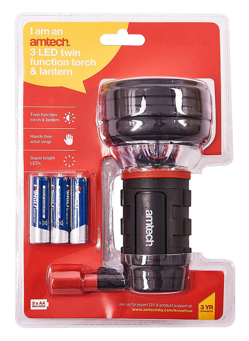 Amtech S1566 LED Superbright Torch Light Flashlight Lantern Incl Free Batteries