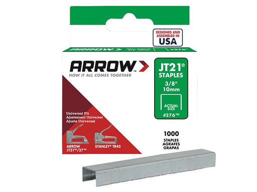 JT21 T27 Staples 10mm (3/8in) Box 1000                                          