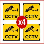 CCTV Warning Stickers: Four Pack