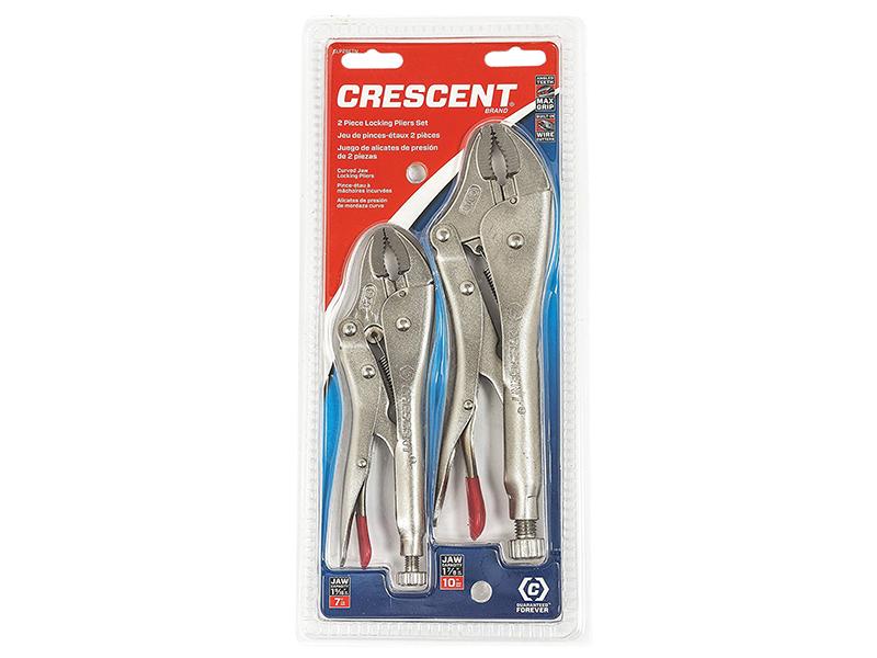 Curved Jaw Locking Pliers with Wire Cutter Set  2 Piece
