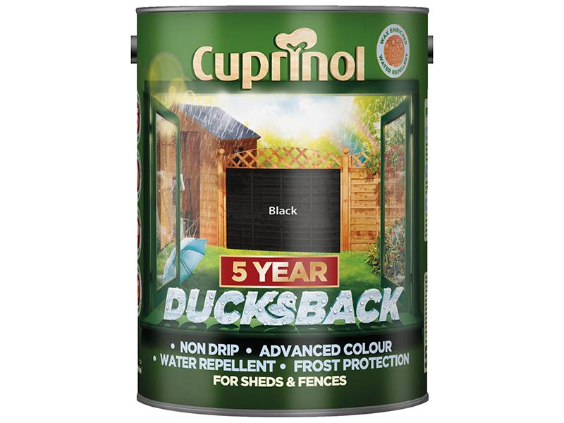 Ducksback 5 Year Waterproof for Sheds & Fences Black 5 litre                    