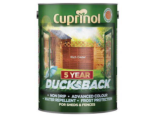 Ducksback 5 Year Waterproof for Sheds & Fences Rich Cedar 5 litre               