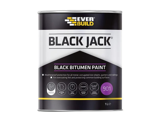 Black Jack® 901 Black Bitumen Paint 1 litre                                     