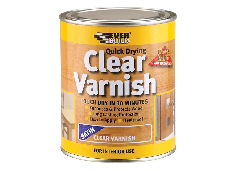 Quick Dry Wood Varnish Satin Clear 750ml                                        