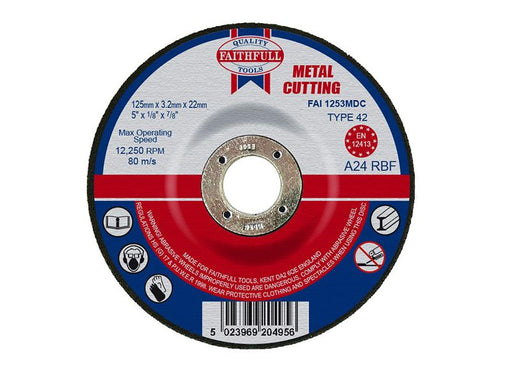 Depressed Centre Metal Cutting Disc 125 x 3.2 x 22.23mm                         