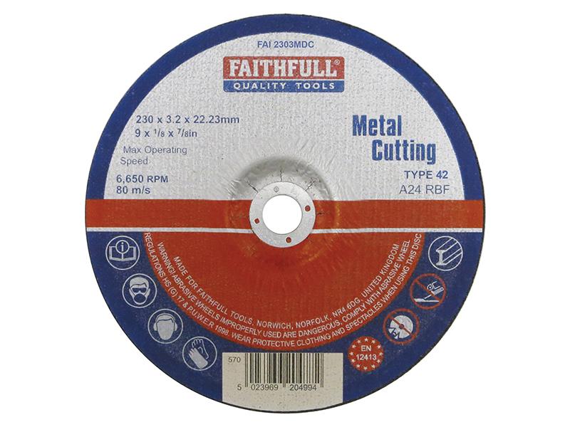 Depressed Centre Metal Cutting Disc 230 x 3.2 x 22.23mm                         