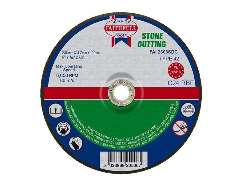Depressed Centre Stone Cutting Disc 230 x 3.2 x 22.23mm                         