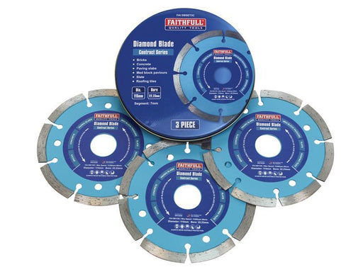 Contract Diamond Blades 115 x 22.2mm (Pack 3)                                   