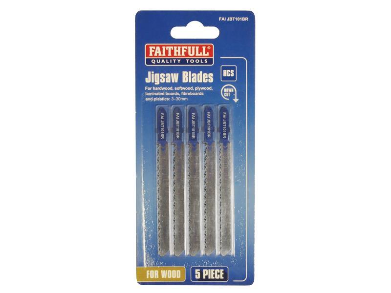 Faithfull Laminate/Wood Jigsaw Blades Pack of 5 T101BR