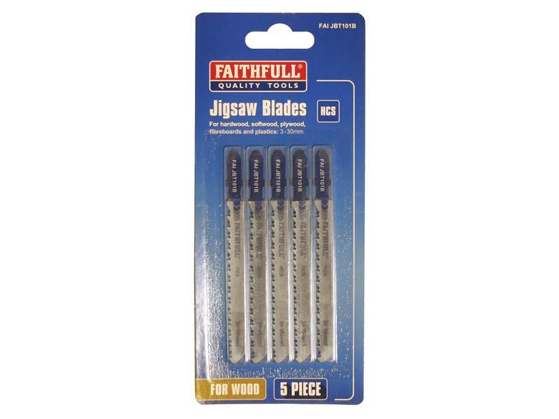 Faithfull Wood Jigsaw Blades Pack of 5 T101B
