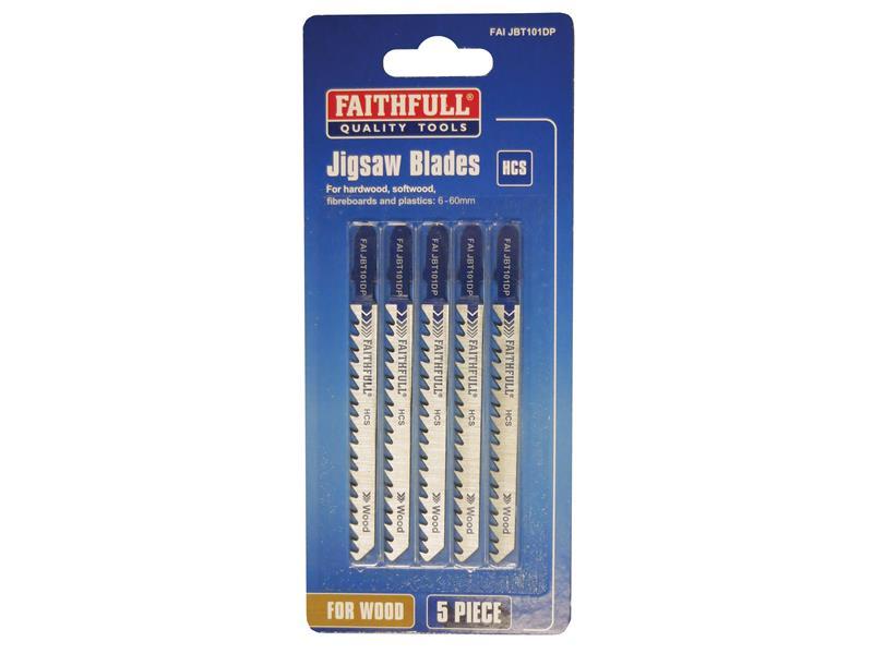 Faithfull Wood Jigsaw Blades Pack of 5 T101DP