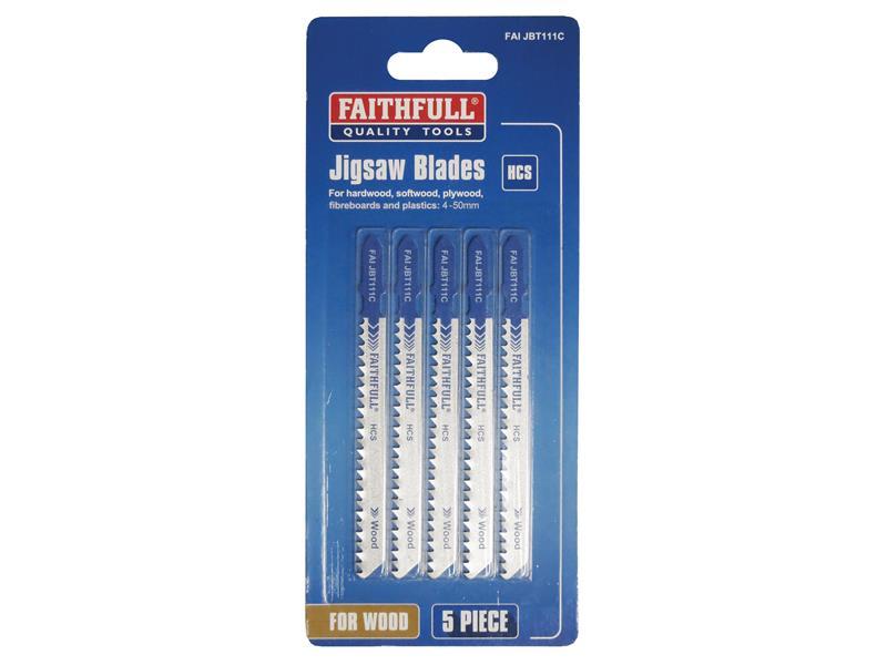 Faithfull Wood Jigsaw Blades Pack of 5 T111C