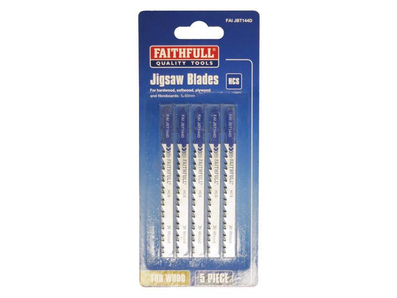 Faithfull Wood Jigsaw Blades Pack of 5 T144D