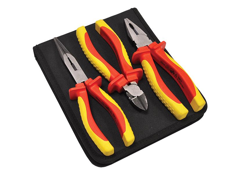 Faithfull VDE Pliers Set with Pouch, 3 Piece