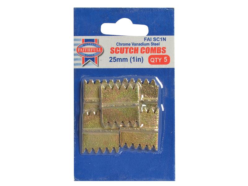 Faithfull Scutch Combs 25mm (1in) Pack of 5