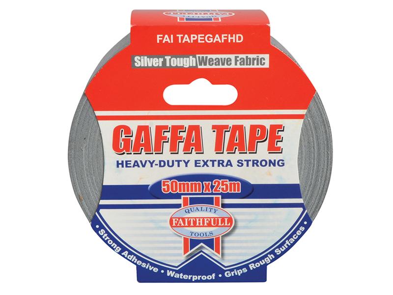Faithfull Heavy-Duty Gaffa Tape 50mm x 25m Silver