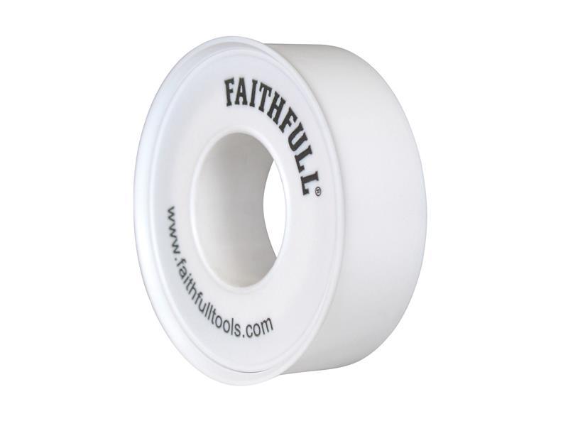 Faithfull P.T.F.E Tape 12mm x 12m White (Pack 10)