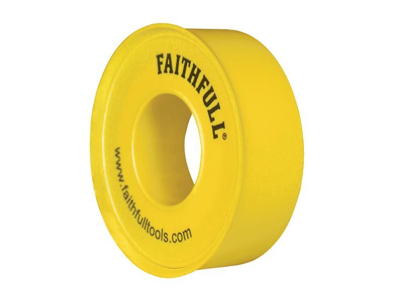 Faithfull P.T.F.E Gas Tape 12mm x 5m White (Pack 10)