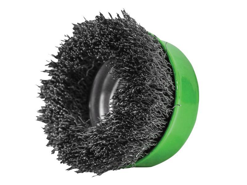 Faithfull Wire Cup Brush 80mm M14x2, 0.30mm Stainless Steel Wire