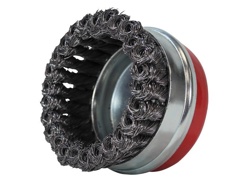 Faithfull Wire Cup Brush Twist Knot 100mm M14x2, 0.50mm Steel Wire