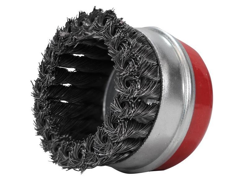 Faithfull Wire Cup Brush Twist Knot 80mm M14x2, 0.50mm Steel Wire