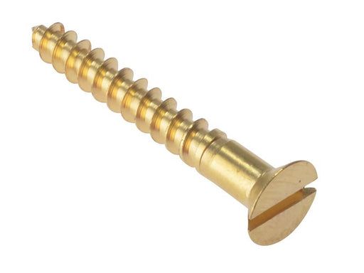 Wood Screw Slotted CSK Solid Brass 1in x 8 Box 200                              