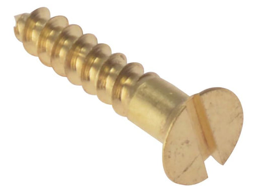 Wood Screw Slotted CSK Solid Brass 5/8in x 4 Box 200                            