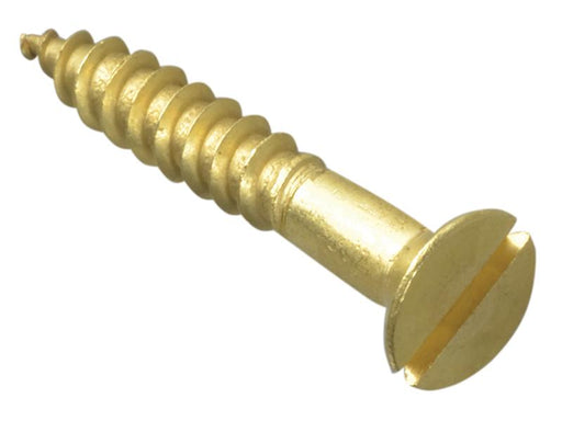 Wood Screw Slotted CSK Brass 1.1/4in x 10 Forge Pack 10                         