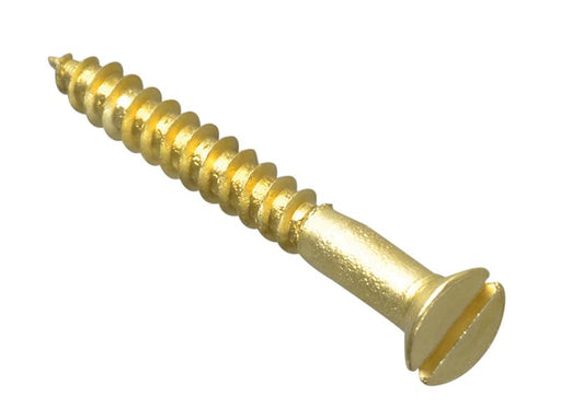 Wood Screw Slotted CSK Brass 1in x 4 Forge Pack 35                              
