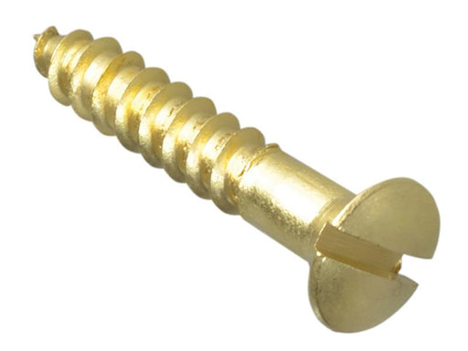 Wood Screw Slotted CSK Brass 1in x 8 Forge Pack 16                              