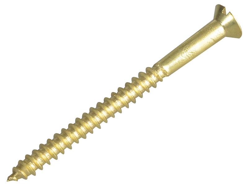 Wood Screw Slotted CSK Brass 2.1/2in x 10 Forge Pack 6