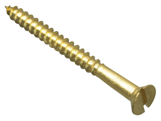 Wood Screw Slotted CSK Brass 2.1/2in x 12 Forge Pack 4                          