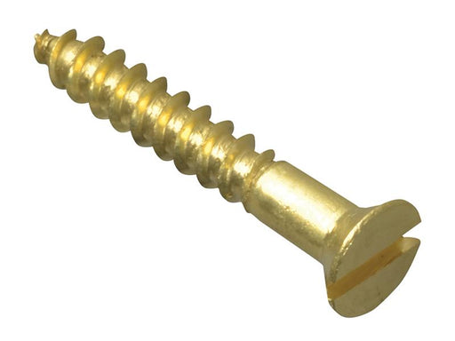 Wood Screw Slotted CSK Brass 3/4in x 4 Forge Pack 45                            