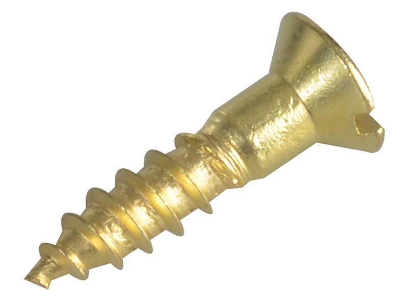 Wood Screw Slotted CSK Brass 3/4in x 8 Forge Pack 20