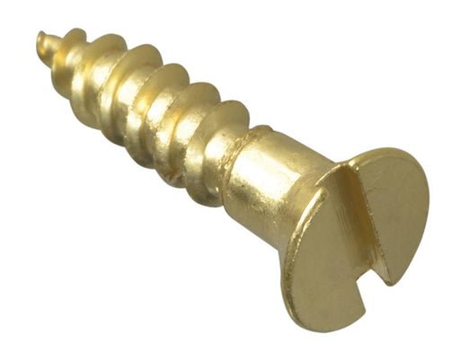 Wood Screw Slotted CSK Brass 5/8in x 6 Forge Pack 30                            