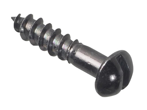 Wood Screw Slotted Round Head ST Black Japanned 3/4in x 8 Forge Pack 25         