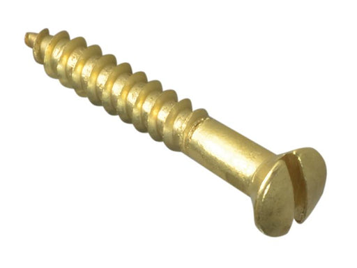 Wood Screw Slotted Raised Head ST Solid Brass 1.1/2 x 8in Forge Pack 10         