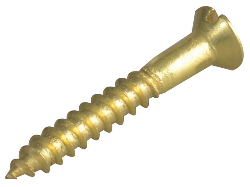 Wood Screw Slotted Raised Head ST Solid Brass 1in x 6 Forge Pack 20