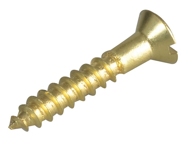 Wood Screw Slotted Raised Head ST Solid Brass 1in x 8 Forge Pack 16