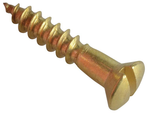 Wood Screw Slotted Raised Head ST Solid Brass 3/4in x 6 Forge Pack 25           