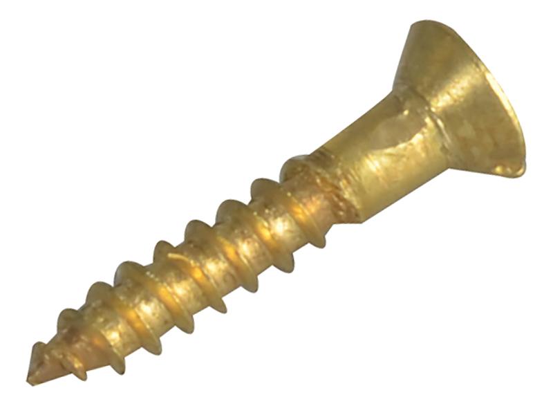 Wood Screw Slotted Raised Head ST Solid Brass 5/8in x 4 Forge Pack 40