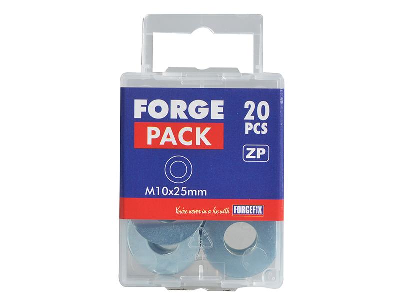 Forgefix Flat Penny Washer ZP M10 x 25mm ForgePack 20