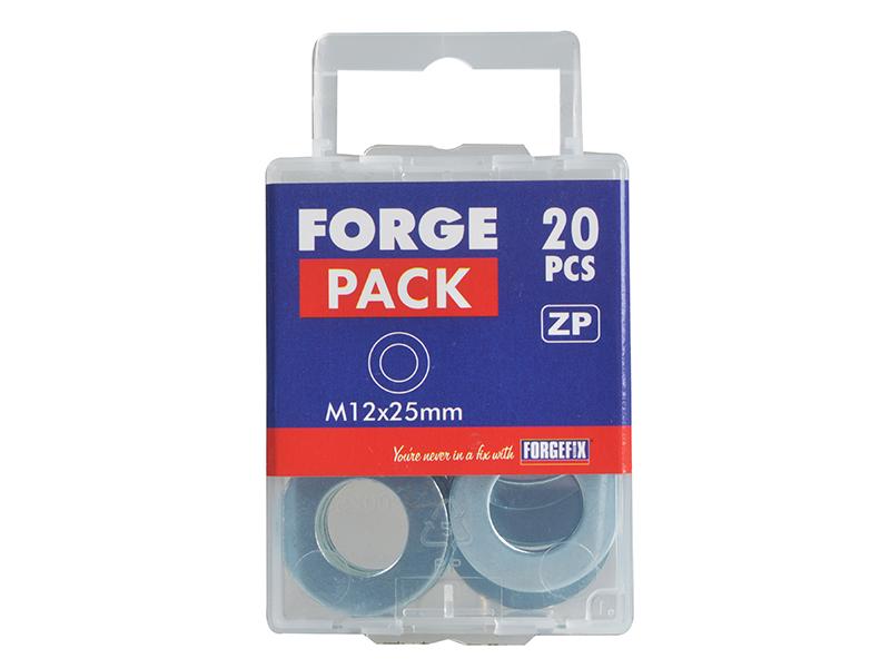 Forgefix Flat Penny Washers ZP M12 x 25mm ForgePack 20
