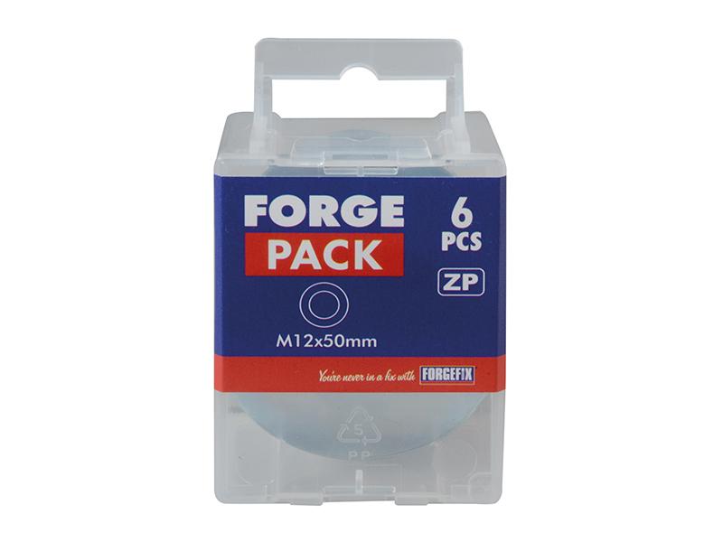 Forgefix Flat Mudguard Washers ZP M12 x 50mm ForgePack 6