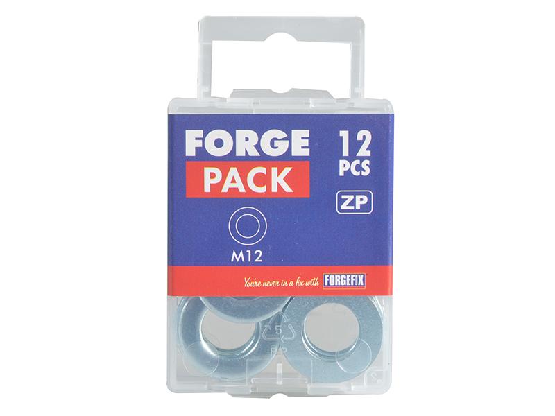 Forgefix Flat Washers DIN125 ZP M12 ForgePack 12